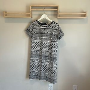 Loft Black and White Thick Sheath Dress Small
